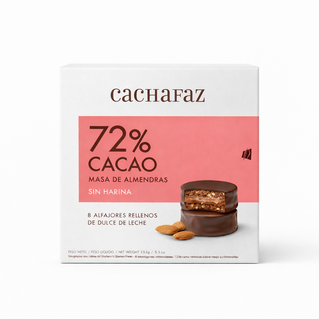 ALFAJOR 72% CACAO MASA DE ALMENDRAS - SIN HARINA